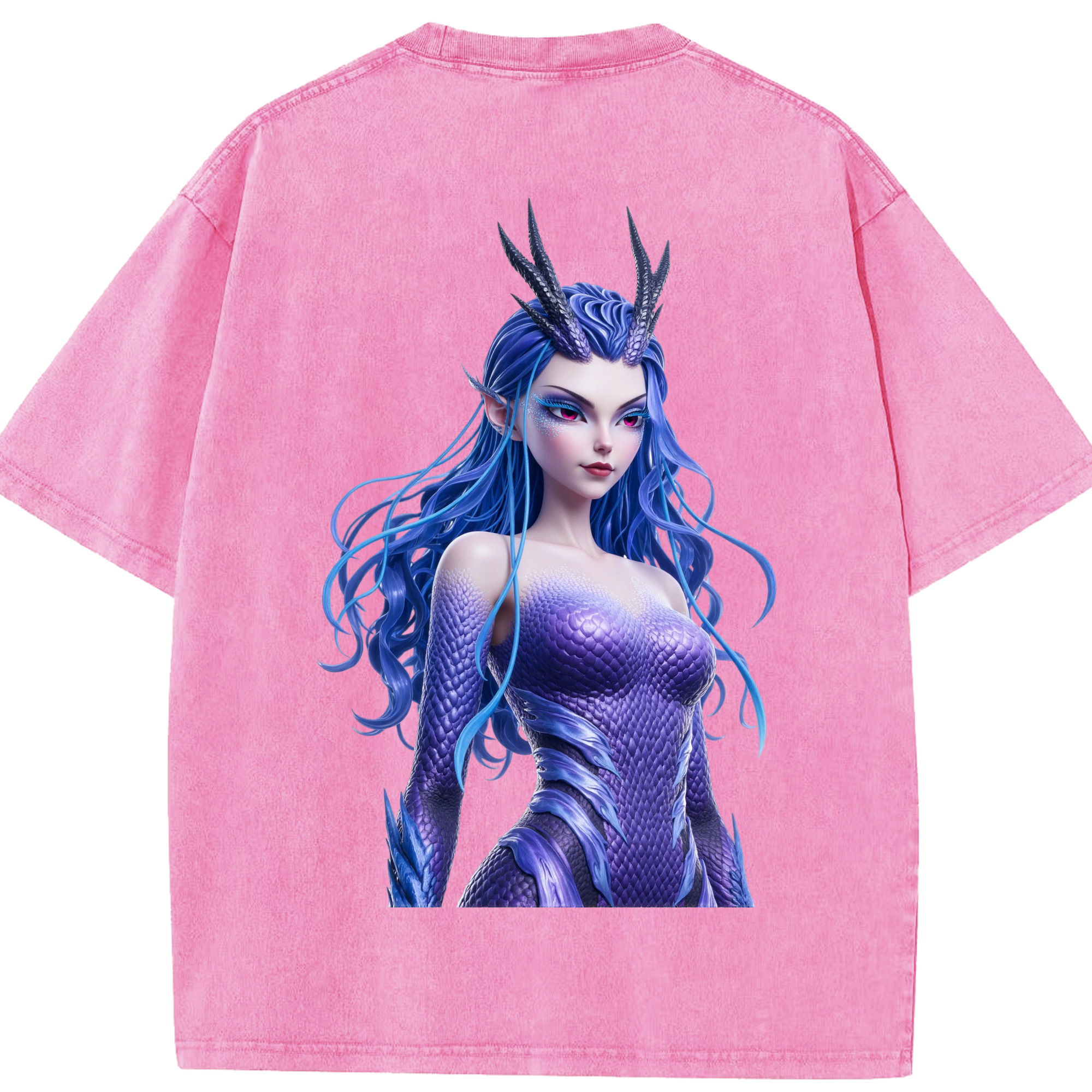 （画像用） Ne Zha 2 ナタ 魔童の大暴れ 綿100% ヴィンテージ風 半袖Tシャツ（背面プリント）